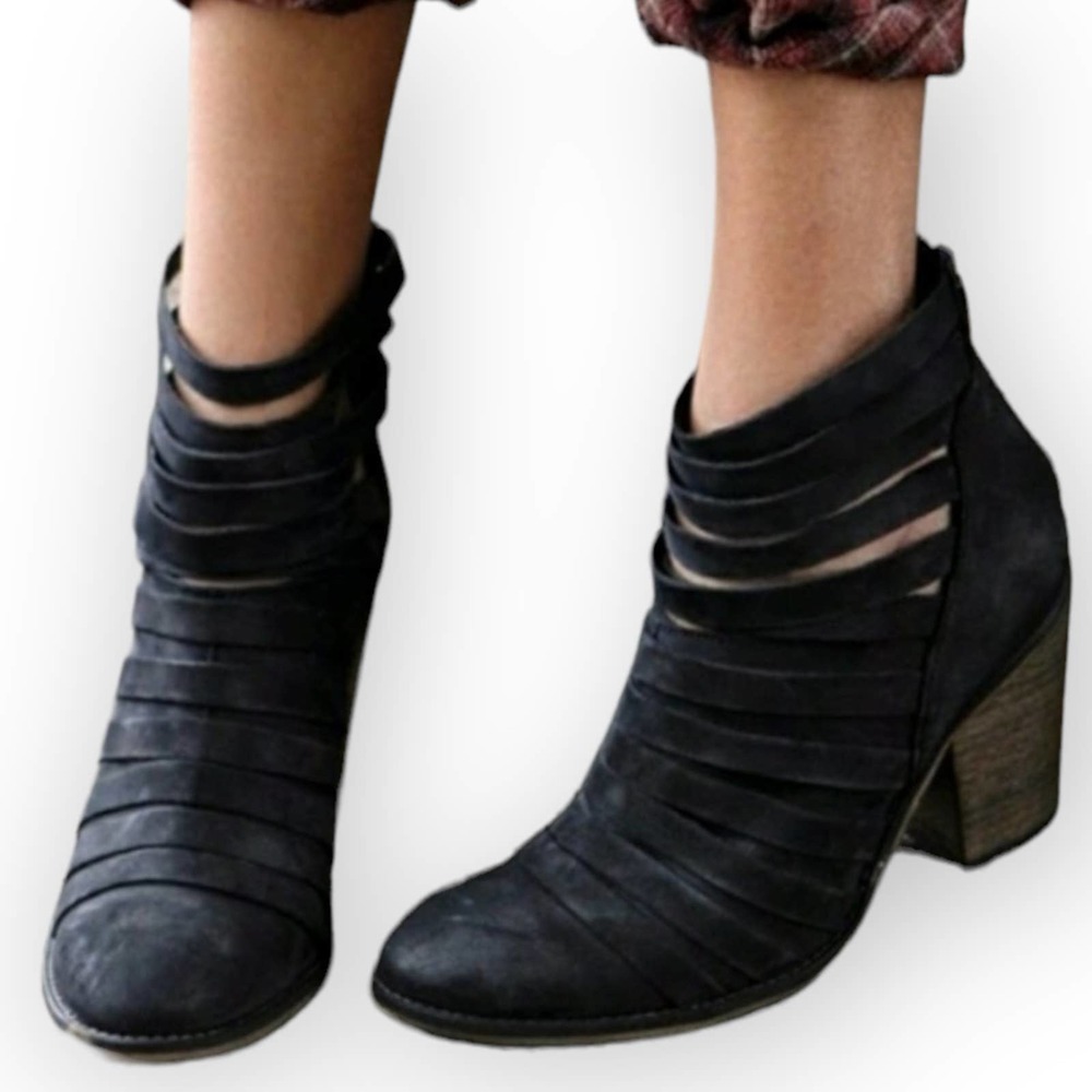 Free People Black Hybrid Strappy Bootie Size eu 41 US  8.5 - Picture 2 of 8